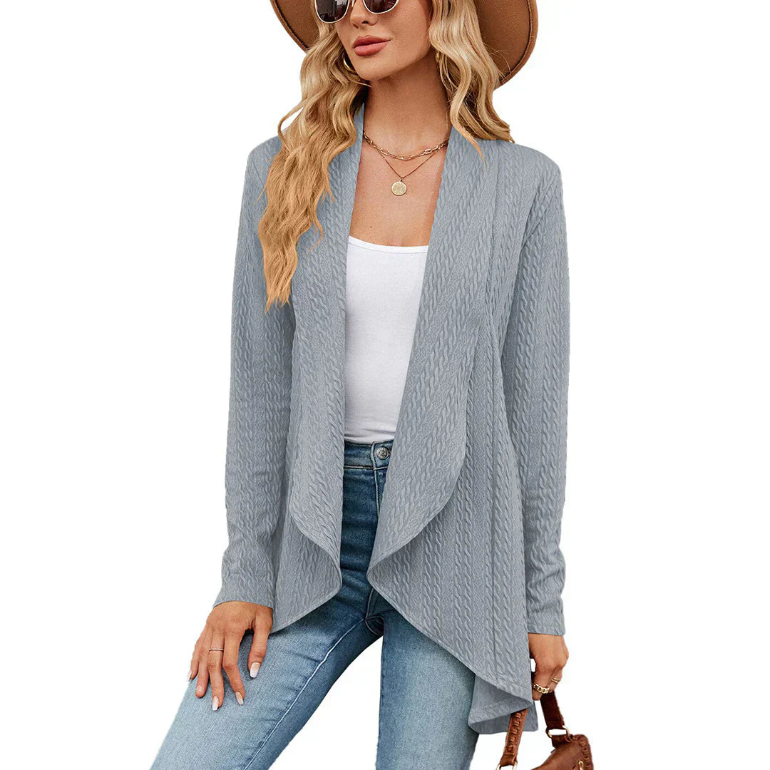 Gilet femme Aurora – Cardigan léger à coupe ouverte pour superpositions d’automne