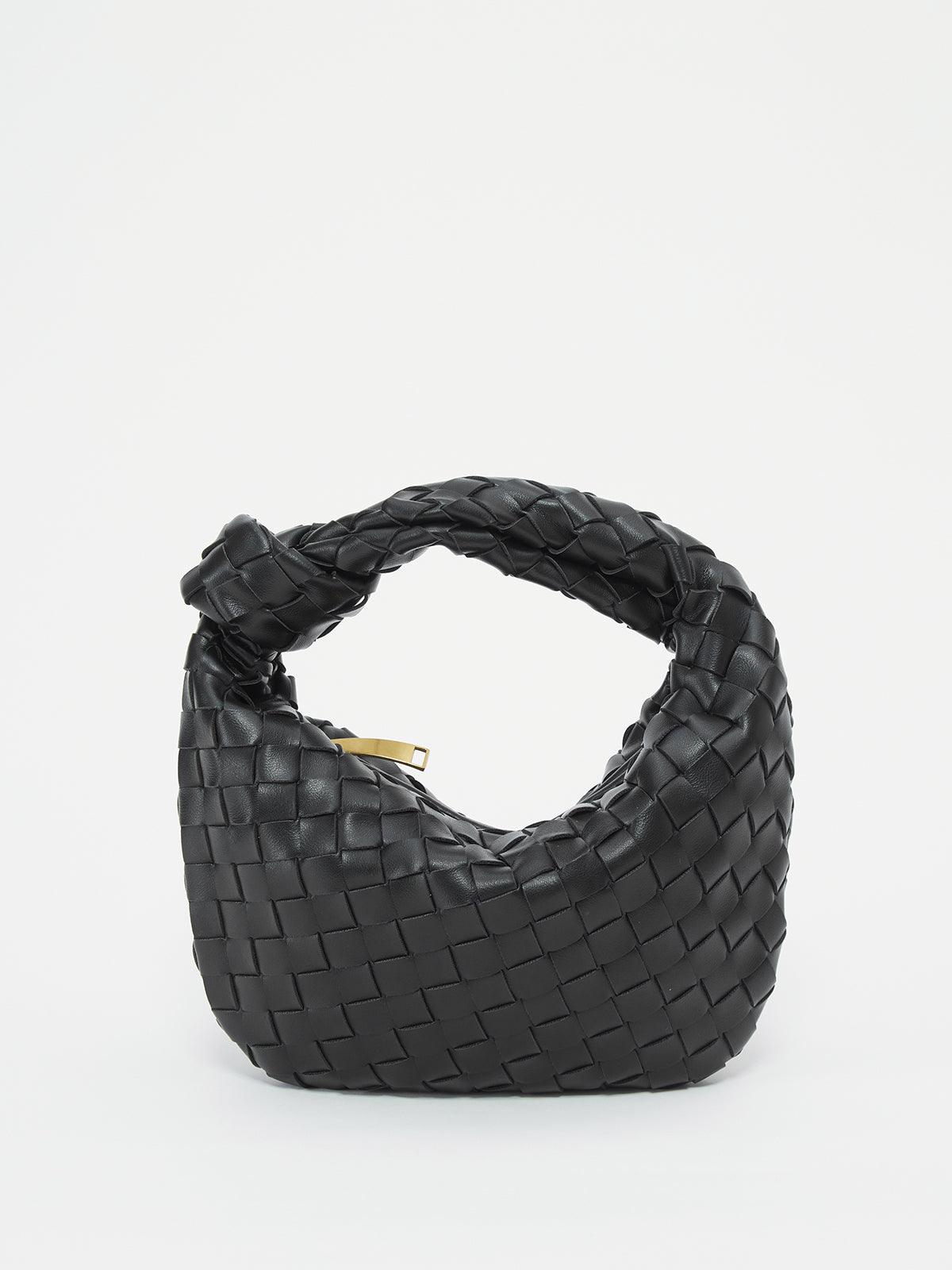 Mini sac tressé doré – élégance compacte et détails raffinés