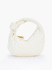 Mini sac tressé doré – élégance compacte et détails raffinés