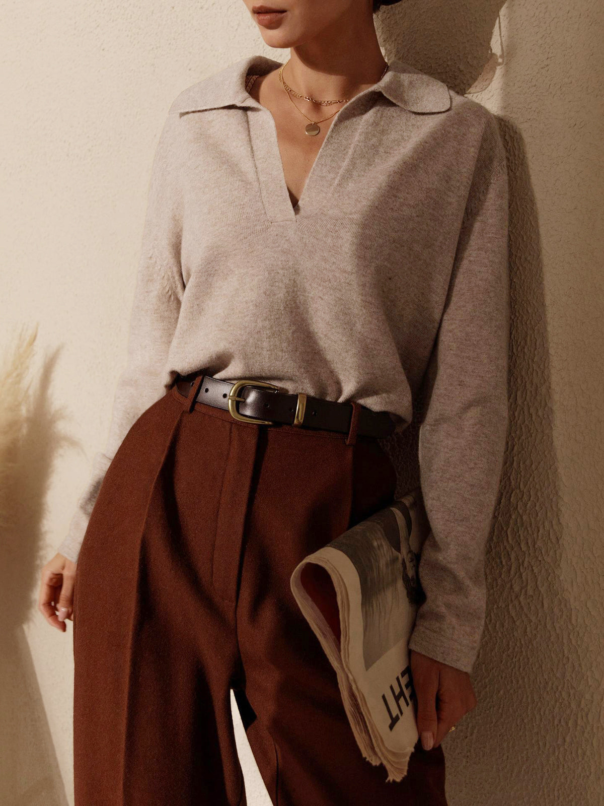 Pull oversize hiver col montant épais – Maille cocoon & style tendance chaud