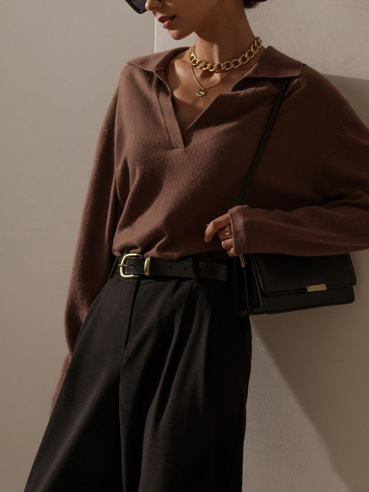 Pull oversize hiver col montant épais – Maille cocoon & style tendance chaud