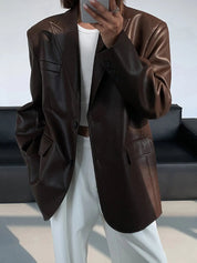 Blazer cuir Sarah femme – veste en cuir luxe avec poches & détails raffinés