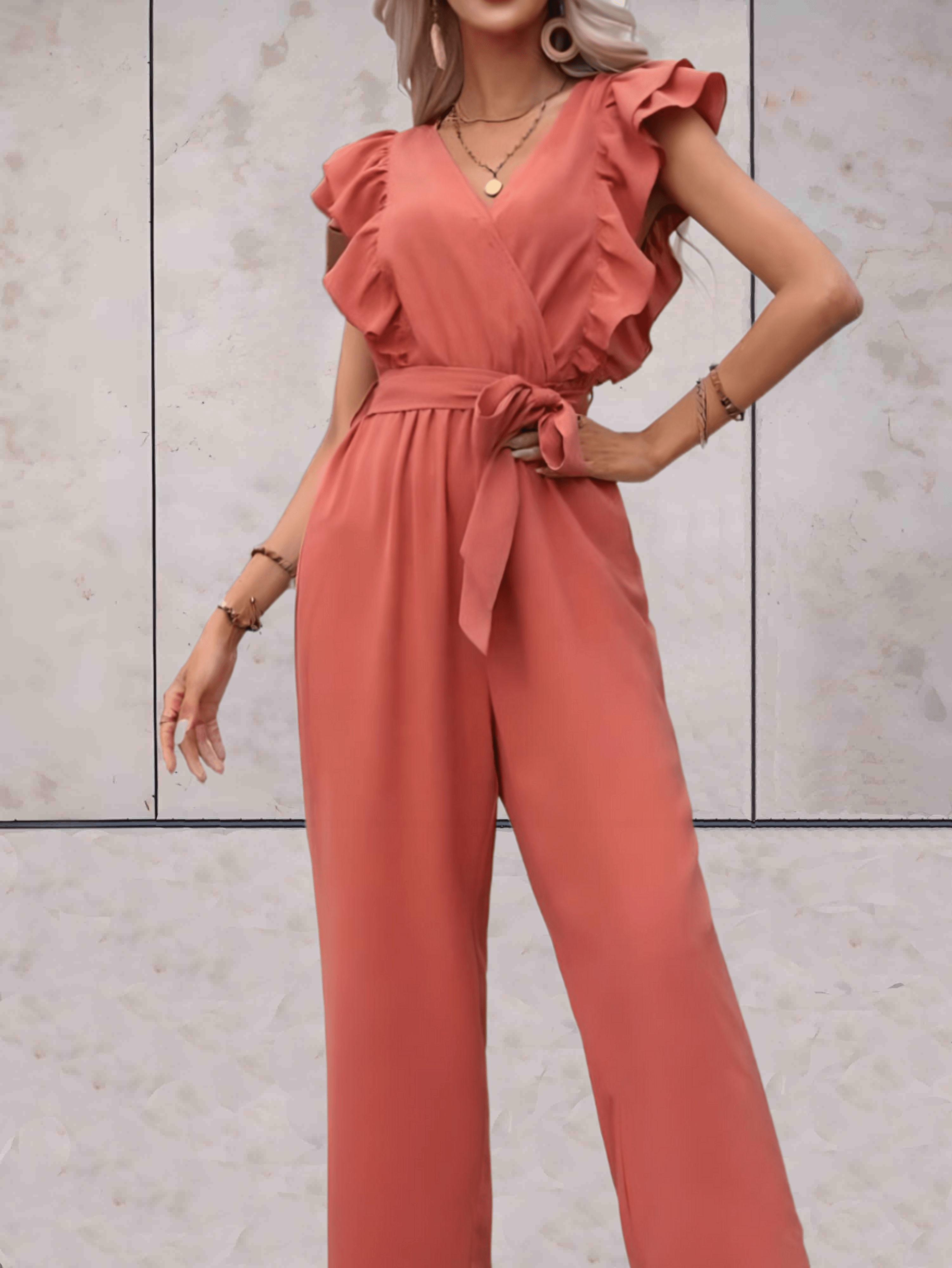 Nellie | Combinaison femme élégante – Volants & cordon taille ajustable