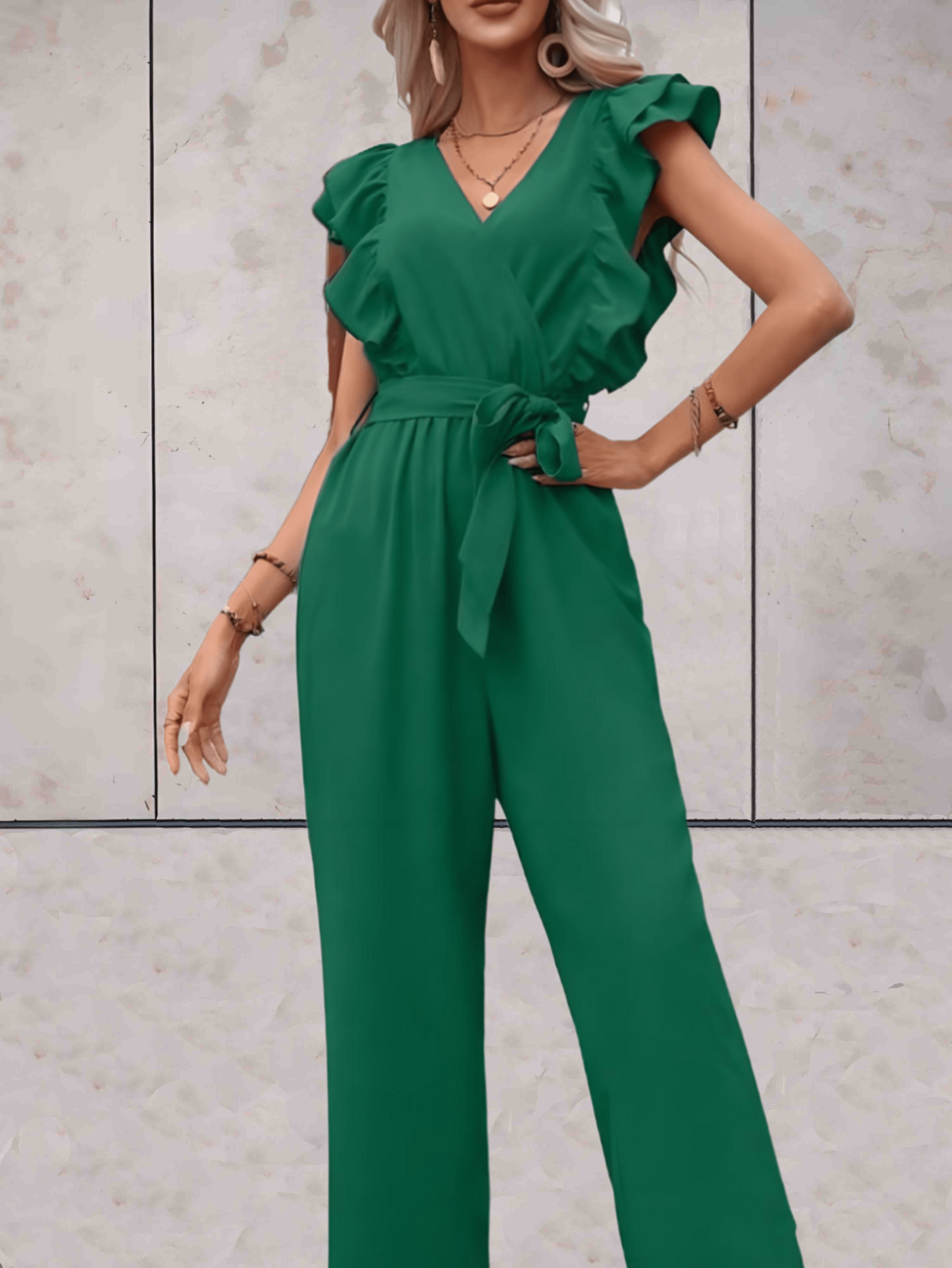 Nellie | Combinaison femme élégante – Volants & cordon taille ajustable
