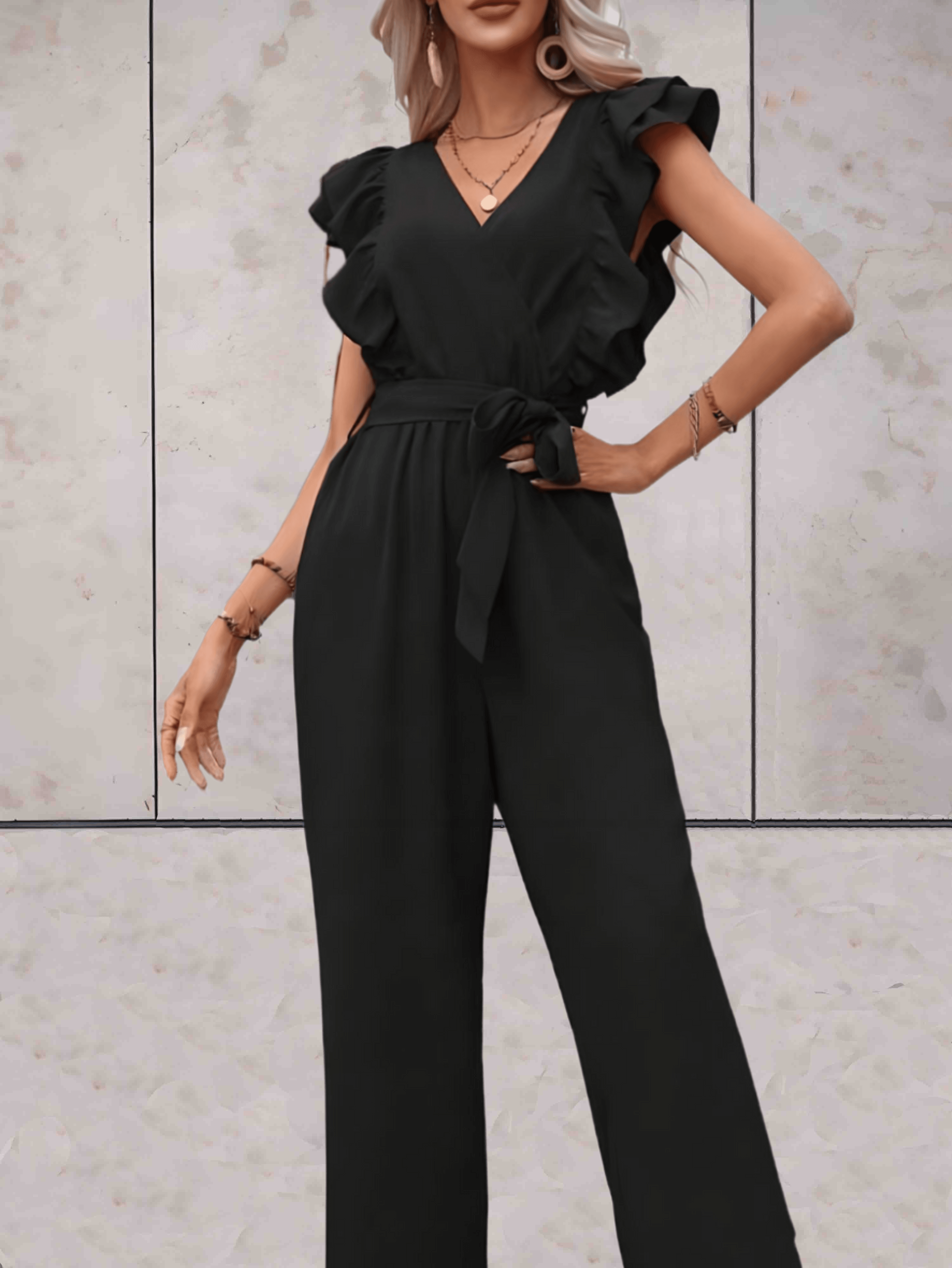 Nellie | Combinaison femme élégante – Volants & cordon taille ajustable