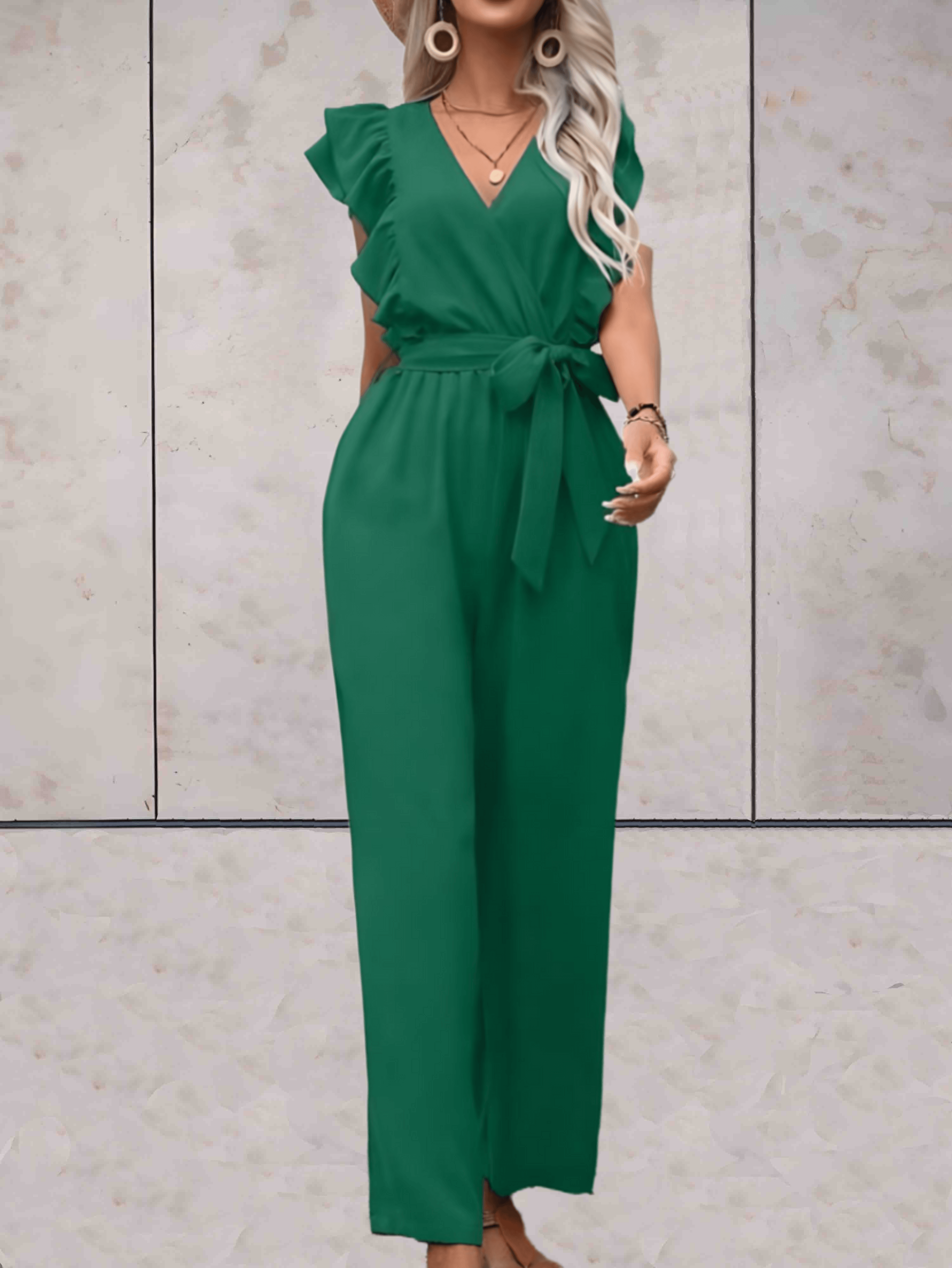 Nellie | Combinaison femme élégante – Volants & cordon taille ajustable