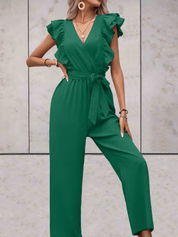 Nellie | Combinaison femme élégante – Volants & cordon taille ajustable