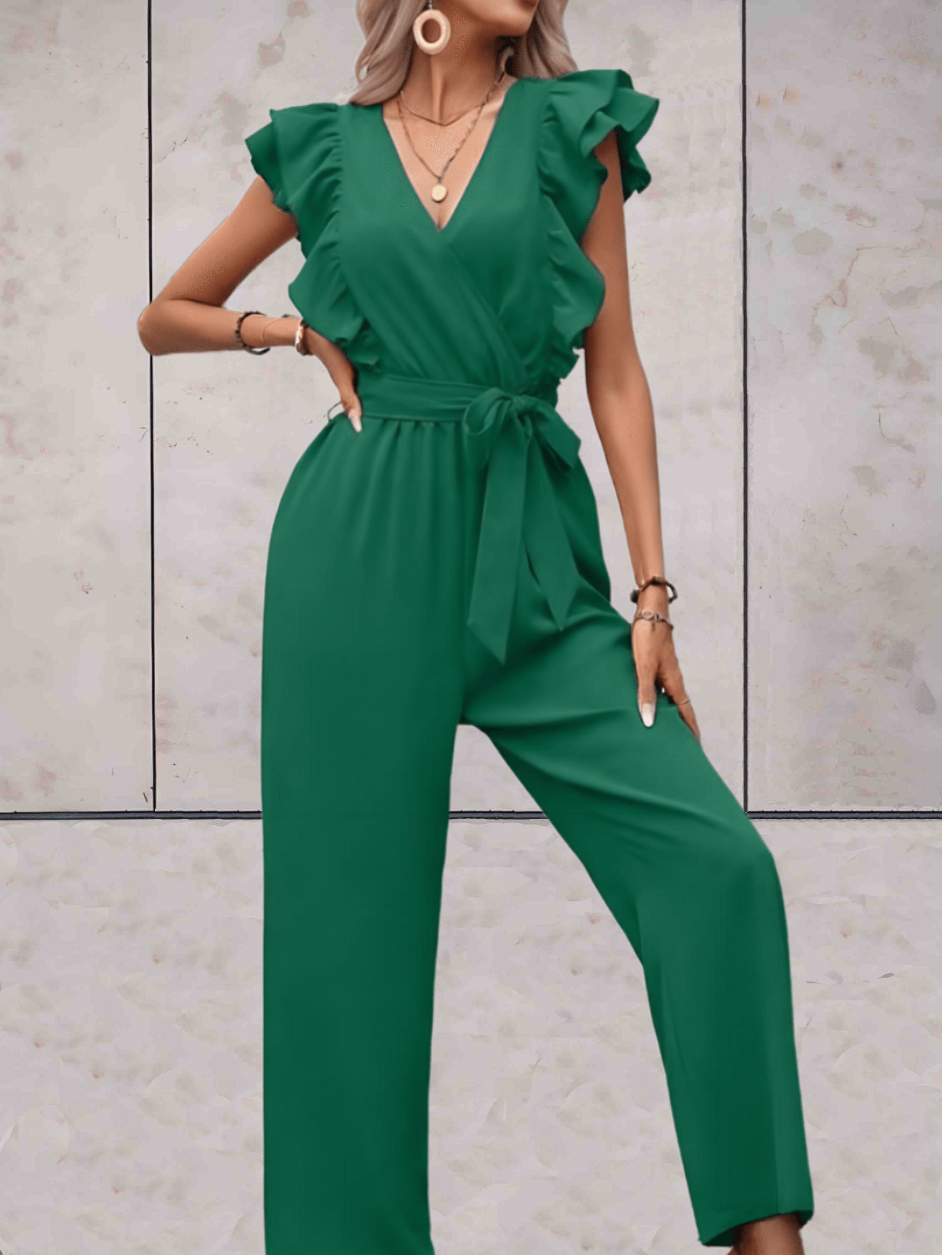 Nellie | Combinaison femme élégante – Volants & cordon taille ajustable
