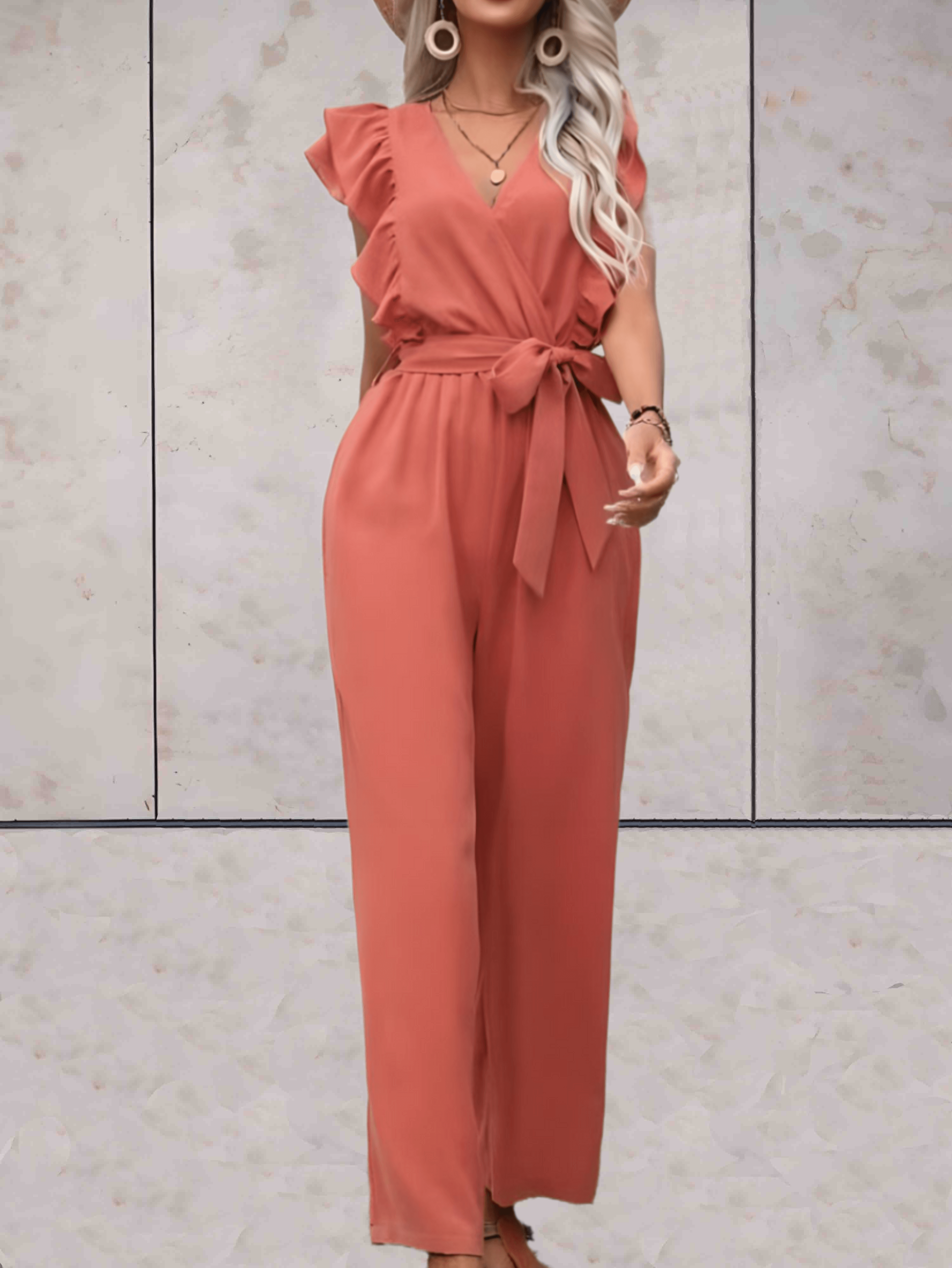 Nellie | Combinaison femme élégante – Volants & cordon taille ajustable