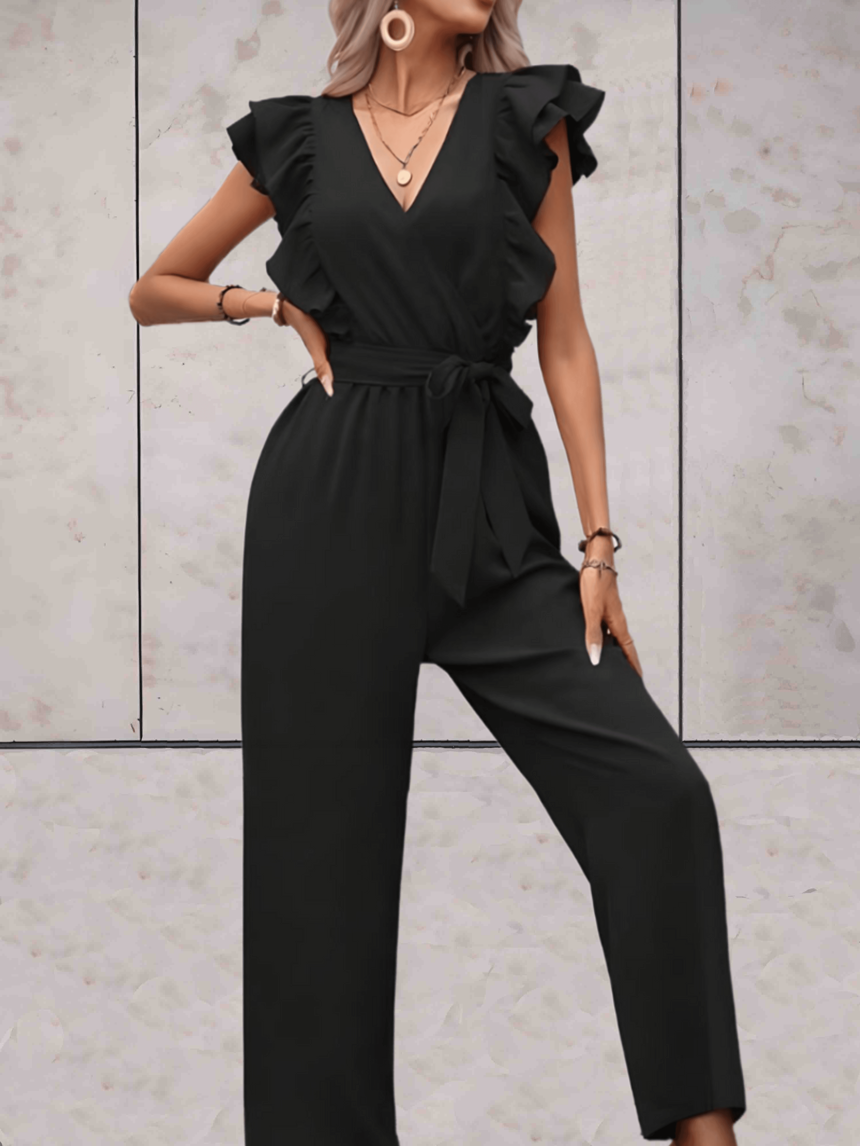 Nellie | Combinaison femme élégante – Volants & cordon taille ajustable