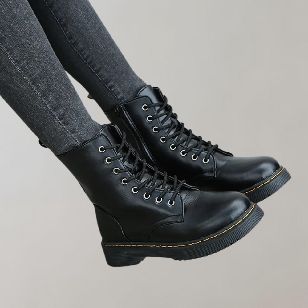 Bottes en cuir femme Silky – boots à lacets, finition luxe