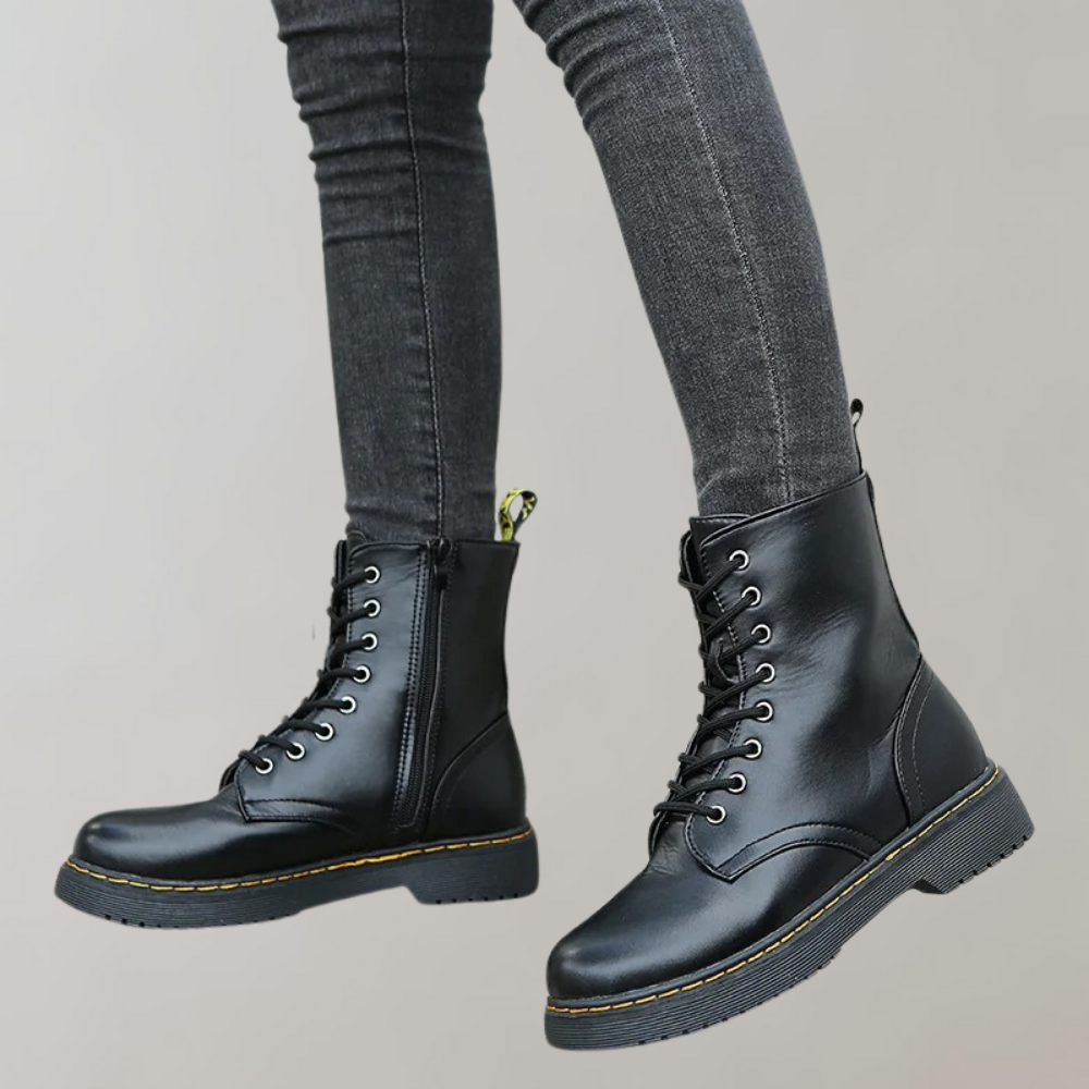 Bottes en cuir femme Silky – boots à lacets, finition luxe