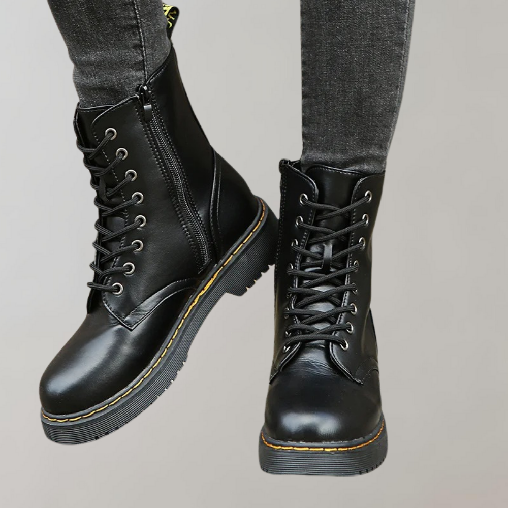 Bottes en cuir femme Silky – boots à lacets, finition luxe