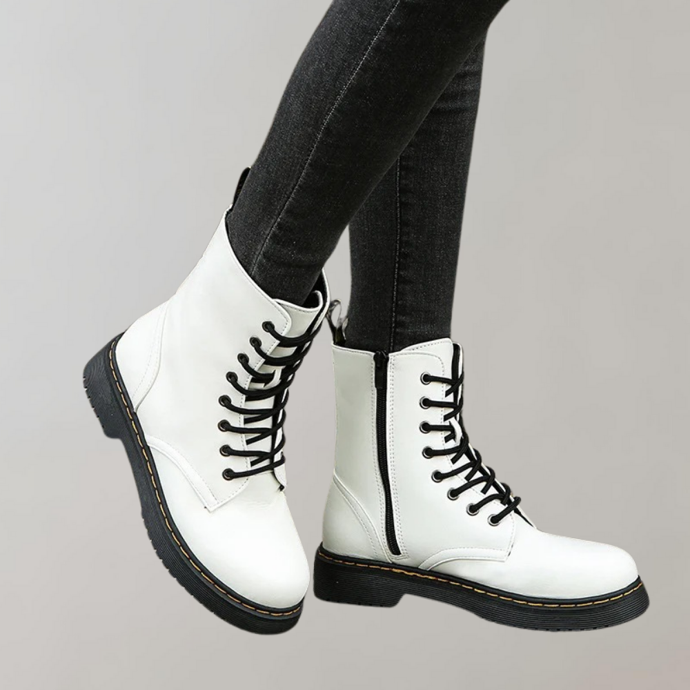 Bottes en cuir femme Silky – boots à lacets, finition luxe