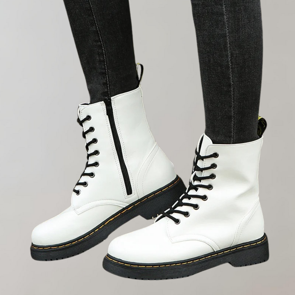 Bottes en cuir femme Silky – boots à lacets, finition luxe