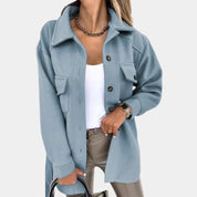 Veste longue femme Emilia ceinturée – Élégance slim pour automne-hiver