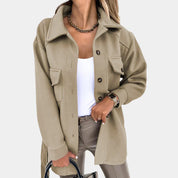 Veste longue femme Emilia ceinturée – Élégance slim pour automne-hiver