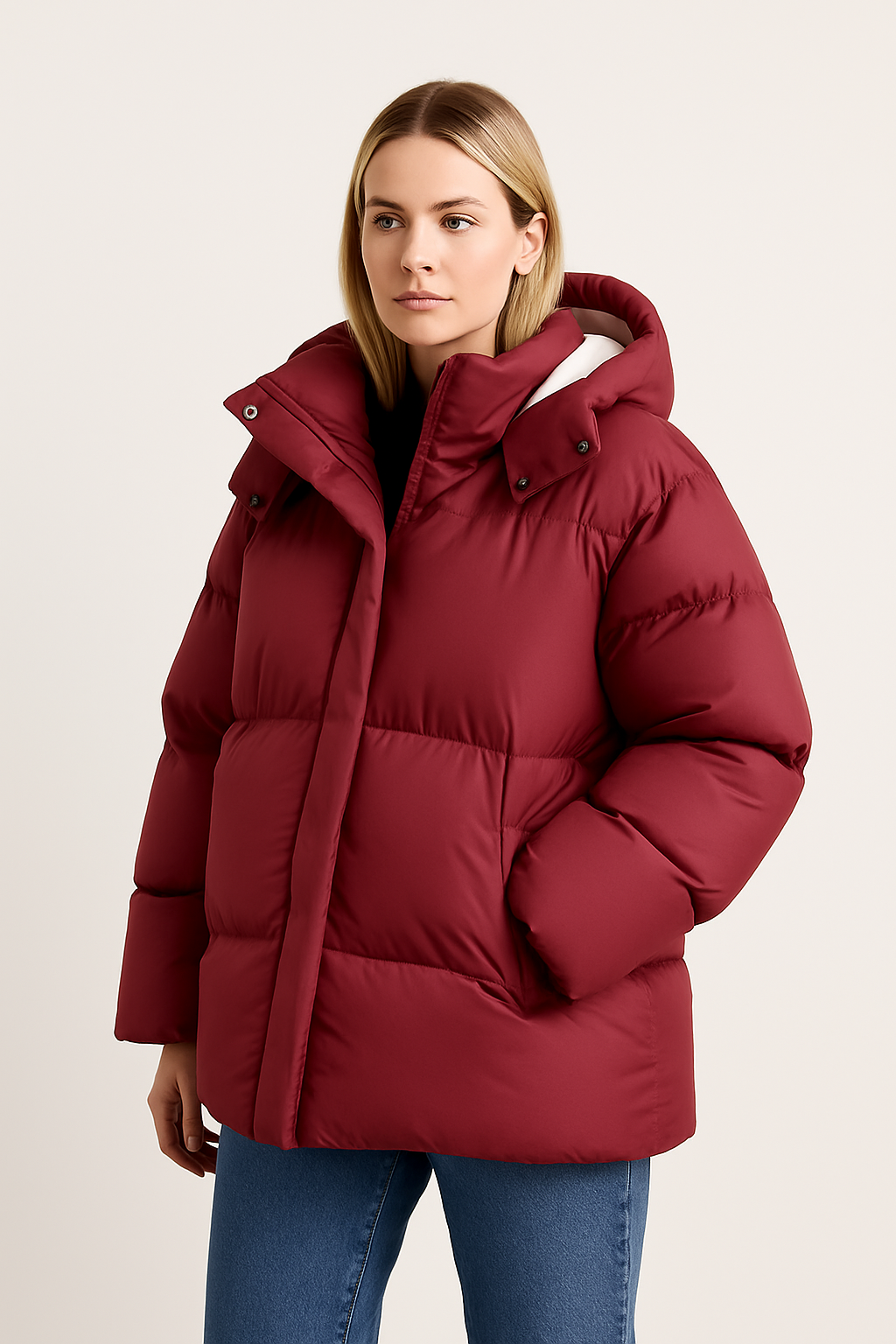 ISA | Manteau d’hiver femme – Matelassé avec capuche & design intemporel