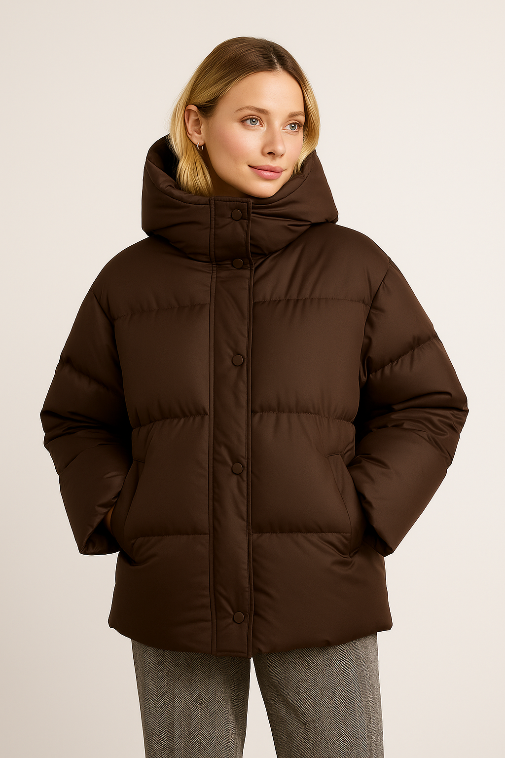 ISA | Manteau d’hiver femme – Matelassé avec capuche & design intemporel