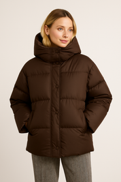 ISA | Manteau d’hiver femme – Matelassé avec capuche & design intemporel