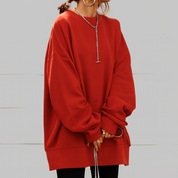 Pull oversize femme — maille décontractée à col rond & coupe ample