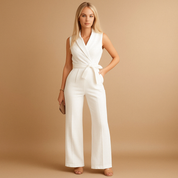 Luna | Combinaison Cache-Cœur Élégante pour Femme – Jambes Larges & Silhouette Flatteuse