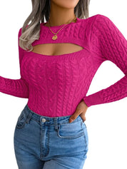 Pull Femme Col Rond à Manches Longues – Maille Douce, Style Chic & Confortable