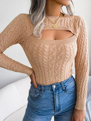 Pull Femme Col Rond à Manches Longues – Maille Douce, Style Chic & Confortable