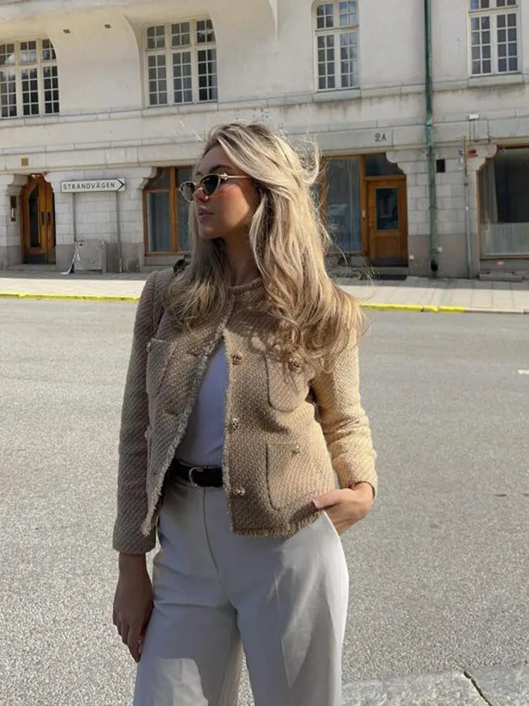 Femke | Veste Femme en Tweed Haut de Gamme – Élégance Intemporelle & Style Chic