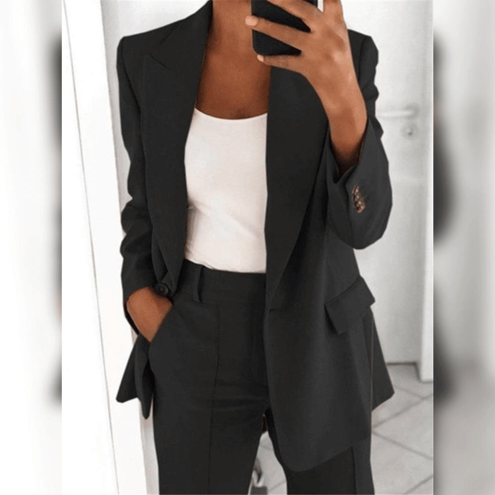 Tailleur femme élégant — ensemble blazer + pantalon chic & confortable
