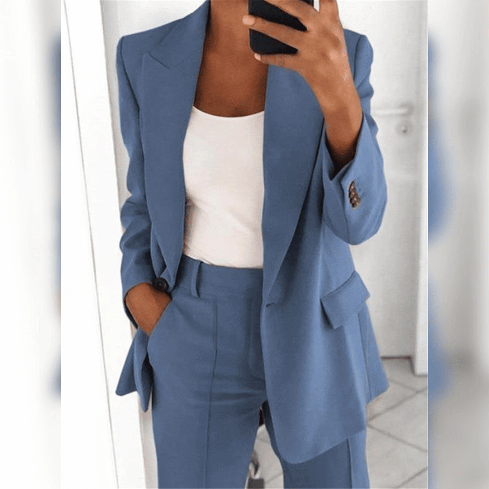 Tailleur femme élégant — ensemble blazer + pantalon chic & confortable