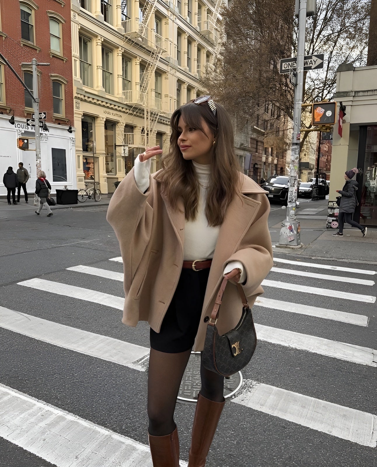 Manteau Femme ZOË – Veste Oversize Hiver en Laine Beige ou Noire