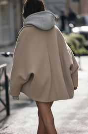 Manteau Femme ZOË – Veste Oversize Hiver en Laine Beige ou Noire