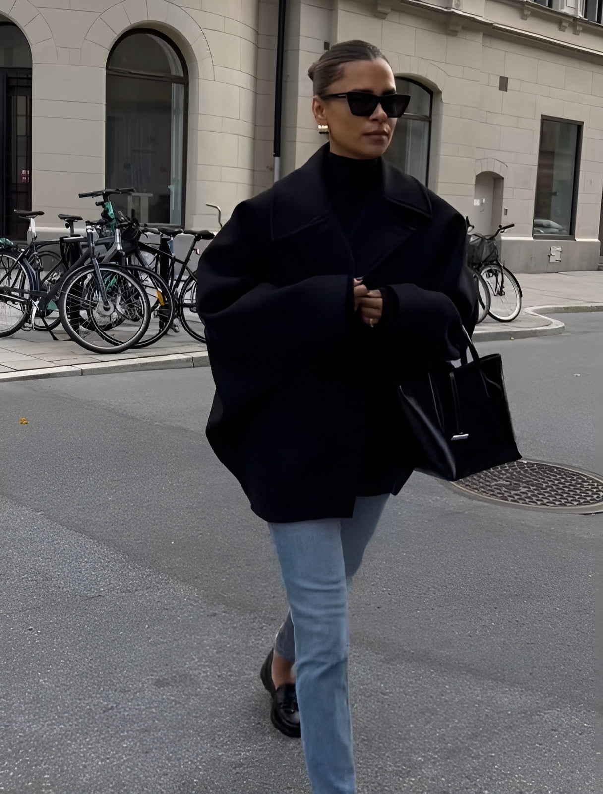 Manteau Femme ZOË – Veste Oversize Hiver en Laine Beige ou Noire