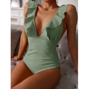 Maillot de bain femme Boho Vardi Dante – Une-pièce sexy avec col V et dos noué