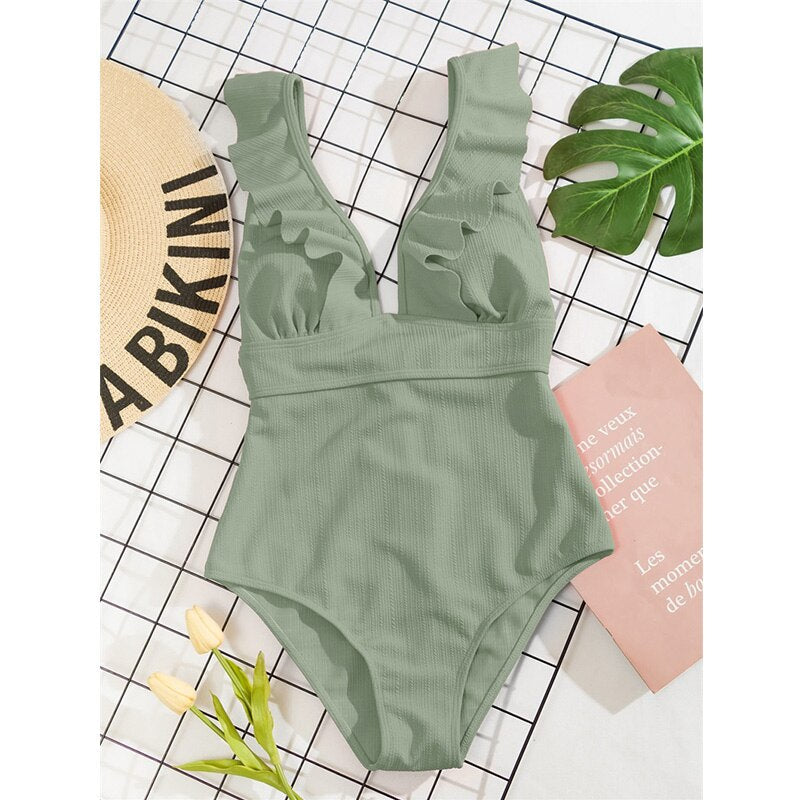 Maillot de bain femme Boho Vardi Dante – Une-pièce sexy avec col V et dos noué