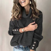 Pull col roulé léger femme Tila – Doux avec détails élégants aux manches