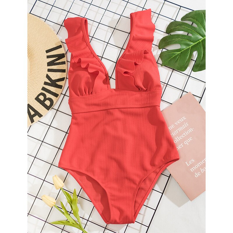 Maillot de bain femme Boho Vardi Dante – Une-pièce sexy avec col V et dos noué