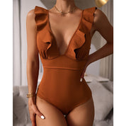 Maillot de bain femme Boho Vardi Dante – Une-pièce sexy avec col V et dos noué