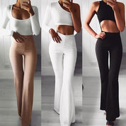 Pantalon Fleur flared taille haute – Jambe évasée chic & confort assuré