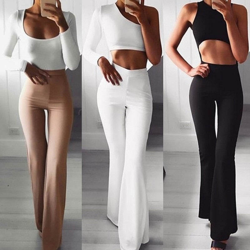 Pantalon Fleur flared taille haute – Jambe évasée chic & confort assuré