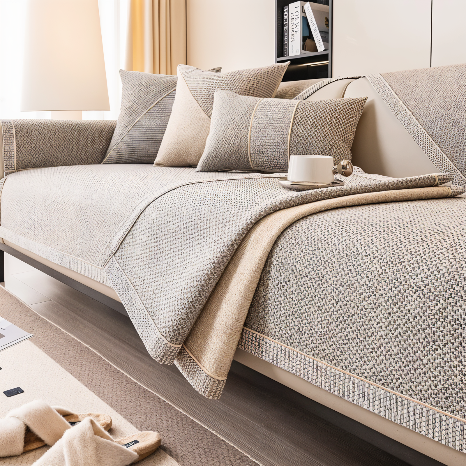 Housse de canapé anti-rayures résistante – MynaMode, style & maintien parfait
