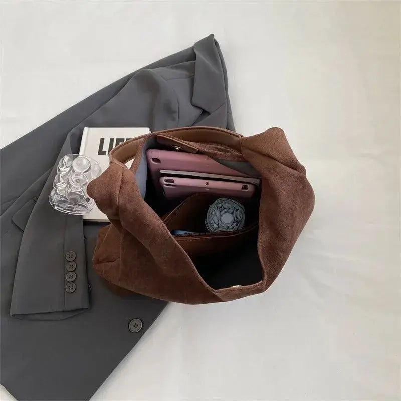 Sac bandoulière Elisa femme – sac en daim marron rouille élégant