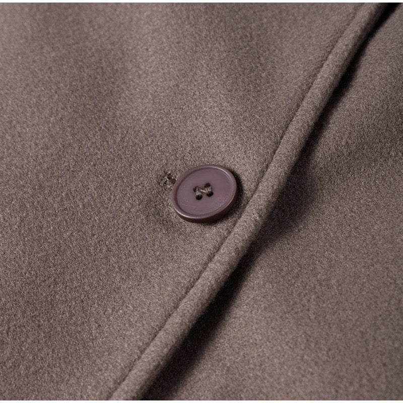 Manteau oversize femme à double boutonnage – Long revers statement pour automne