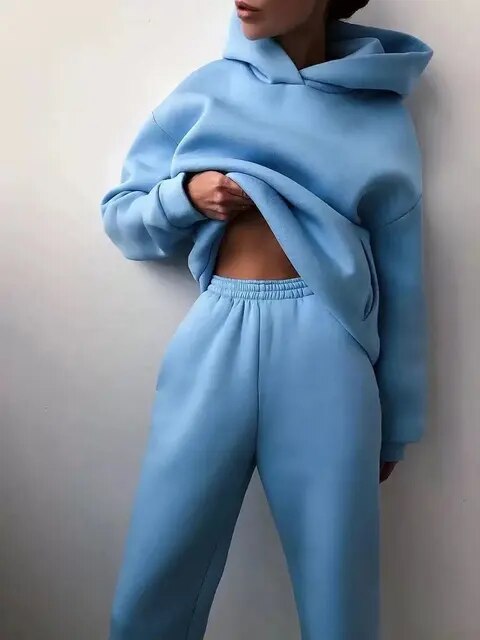 Ensemble femme hoodie + jogging — survêtement chaud & stylé pour loungewear