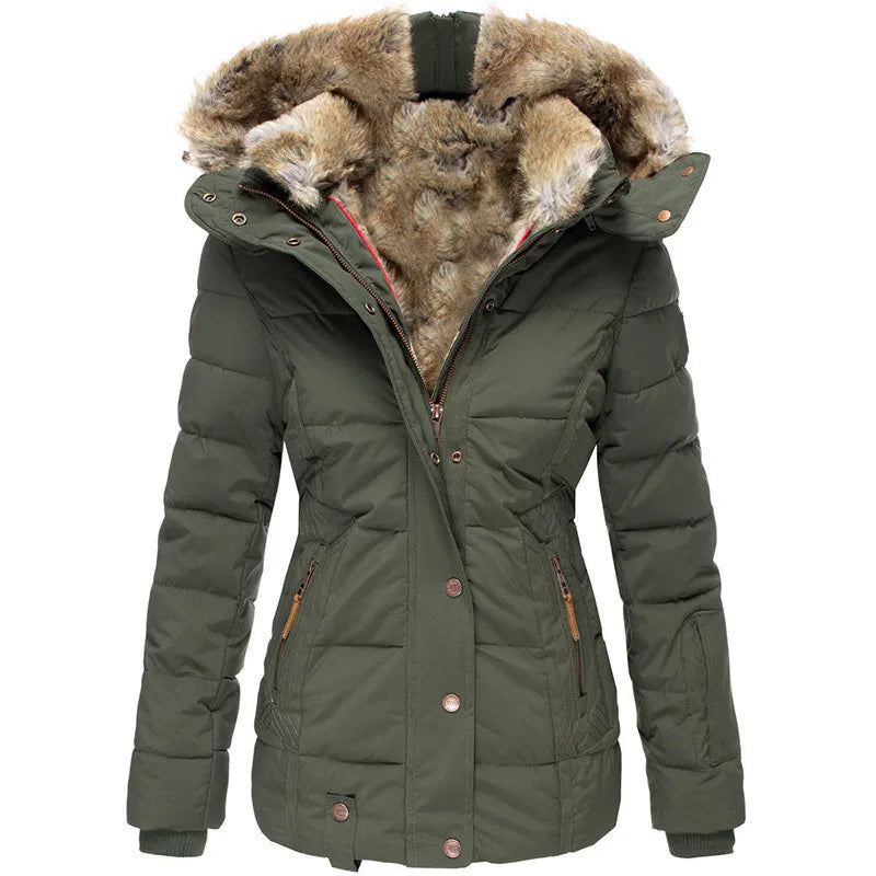 Veste d’hiver Vivianne femme – manteau élégant à col amovible