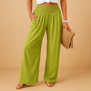Pantalon Loïs femme – coupe droite été légère & taille élastique