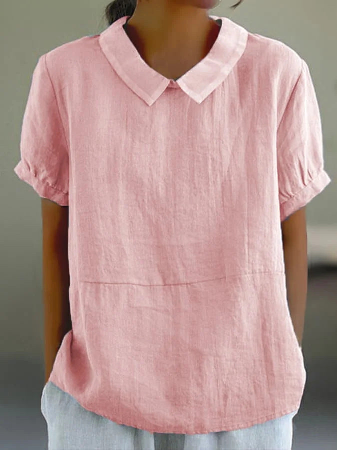 Noa blouse femme en lin léger | Top oversize d’été à manches courtes | Chemise aérée chic