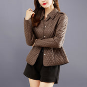 Veste matelassée femme slim fit – couture losange & taille ajustable