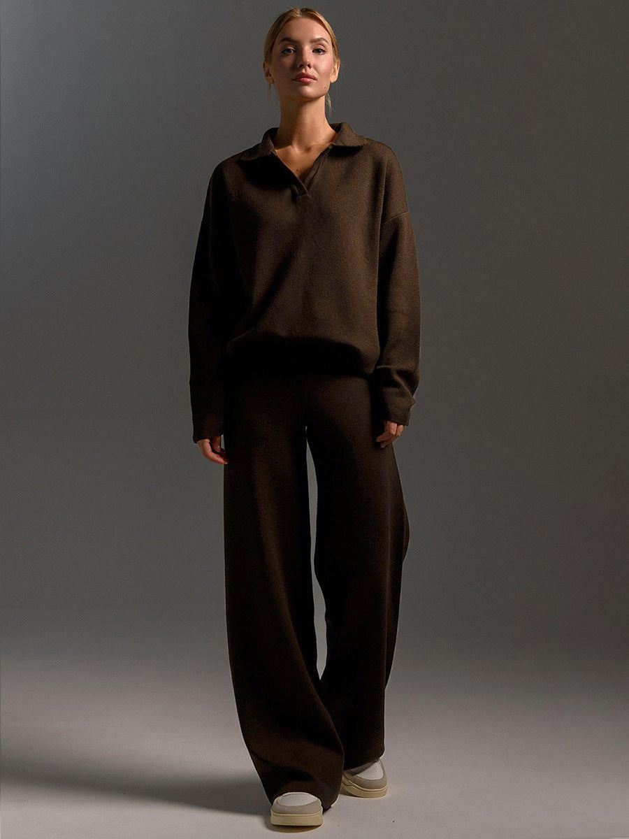 Ensemble loungewear femme – Set en maille avec pull oversize & pantalon large | Jules Jij